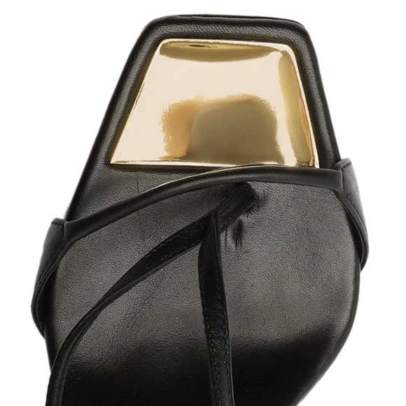 Schutz Vikki Black Strappy Heel - Picture 4 of 7